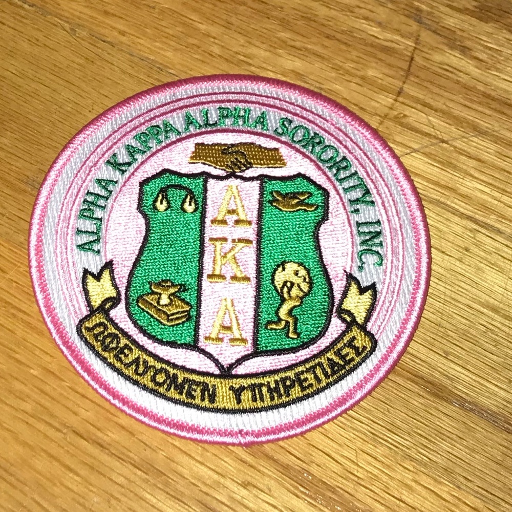 Alpha Kappa Alpha AKA embroidered patch iron on